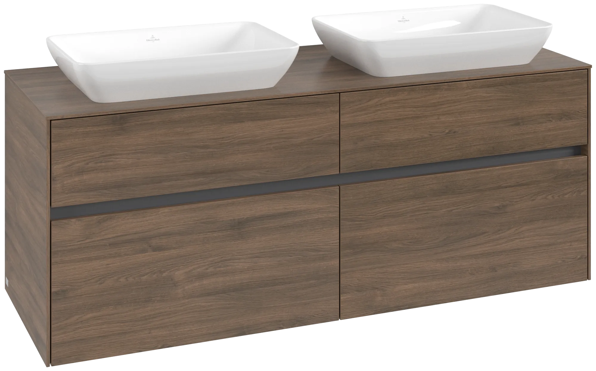 Villeroy & Boch Waschbeckenunterschrank Collaro Arizona Oak, 1400 x 500 mm, Höhe 548 mm, 4 Auszüge mit SoftClosing, für 2 Waschbecken Villeroy & Boch Waschbeckenunterschrank Collaro Arizona Oak, 1400 x 500 mm, Höhe 548 mm, 4 Auszüge mit SoftClosing, für 2 Waschbecken