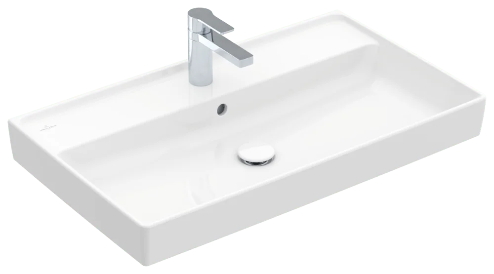 Villeroy & Boch Collaro Schrankwaschtisch, 800x465x160mm, glänzend weiß Alpin, TitanCeram, mit Überlauf