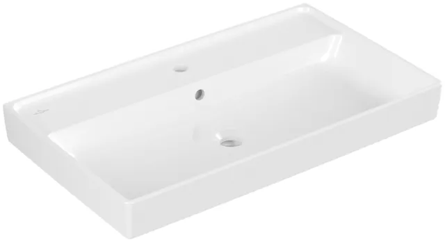 Villeroy & Boch Schrankwaschtisch aus TitanCeram geschliffen „Collaro“ 800 × 465 × 160 mm, mit Hahnlochbohrung, Hahnlochposition mittig in Weiß Alpin Villeroy & Boch Schrankwaschtisch aus TitanCeram geschliffen „Collaro“ 800 × 465 × 160 mm, mit Hahnlochbohrung, Hahnlochposition mittig in Weiß Alpin