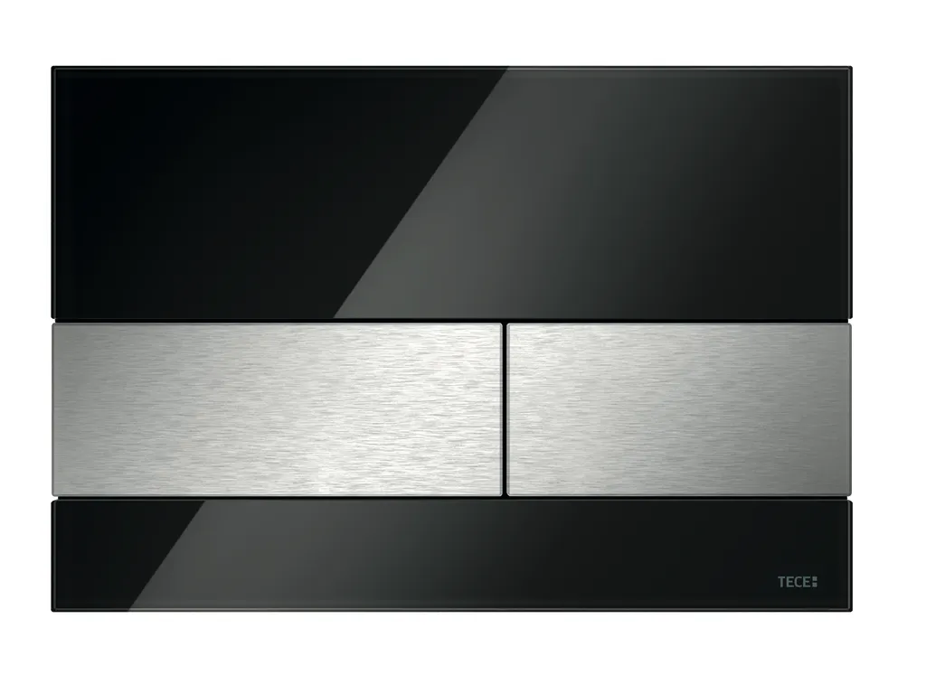 square Betätigungsplatte Zweimengen, G. schw. glzd. T. Edelst. geb. square Betätigungsplatte Zweimengen, G. schw. glzd. T. Edelst. geb.