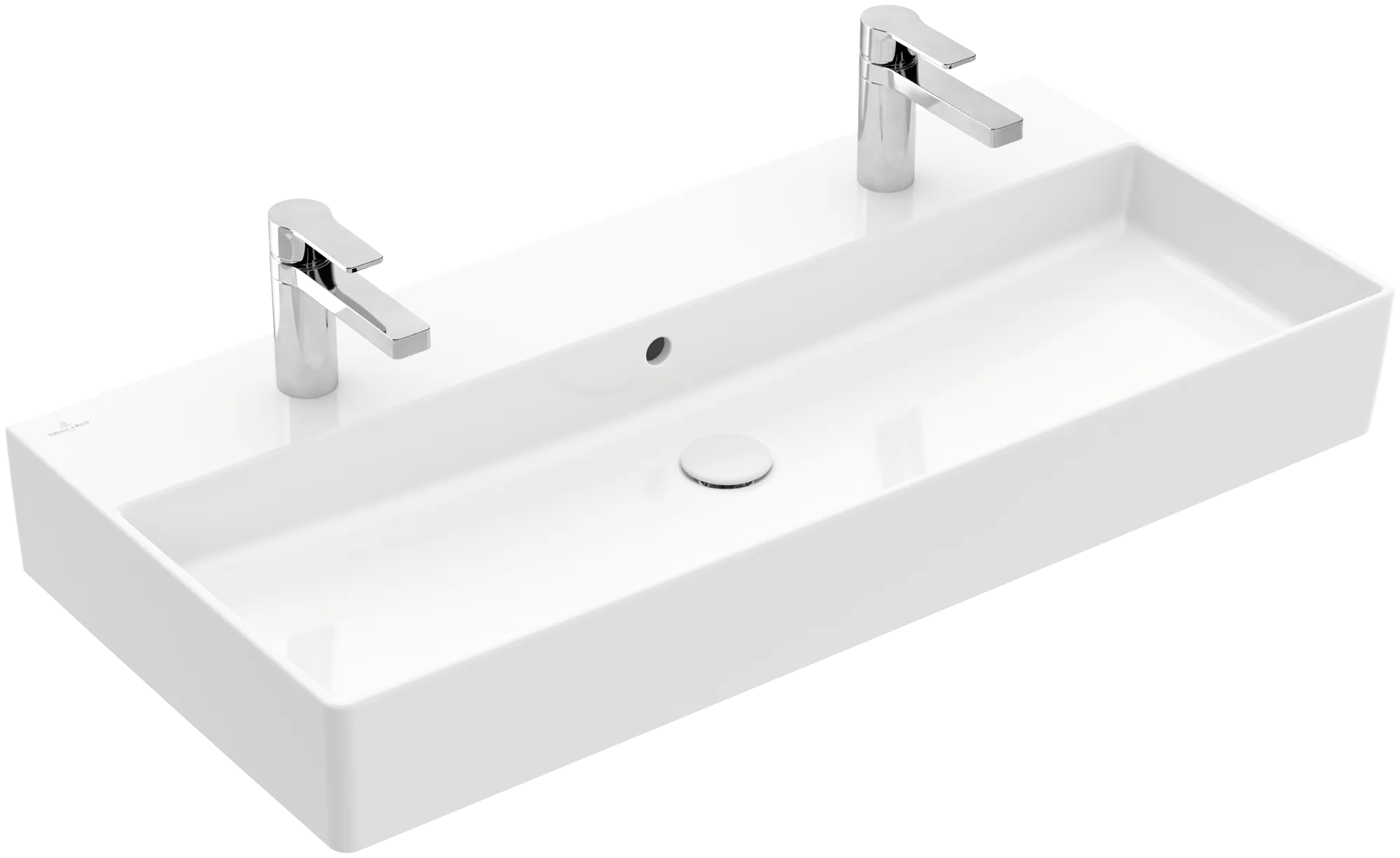 Villeroy & Boch Memento 2.0 Wandwaschbecken, Rechteck, Weiß Alpin, 1000x470x135 mm, TitanCeram, mit Überlauf Villeroy & Boch Memento 2.0 Wandwaschbecken, Rechteck, Weiß Alpin, 1000x470x135 mm, TitanCeram, mit Überlauf