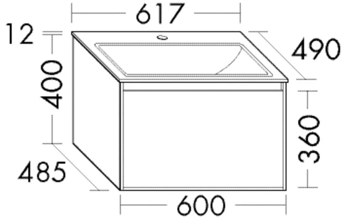 burgbad Waschtischunterschrank „rc40Solitaire“ in Weiß Solid Matt