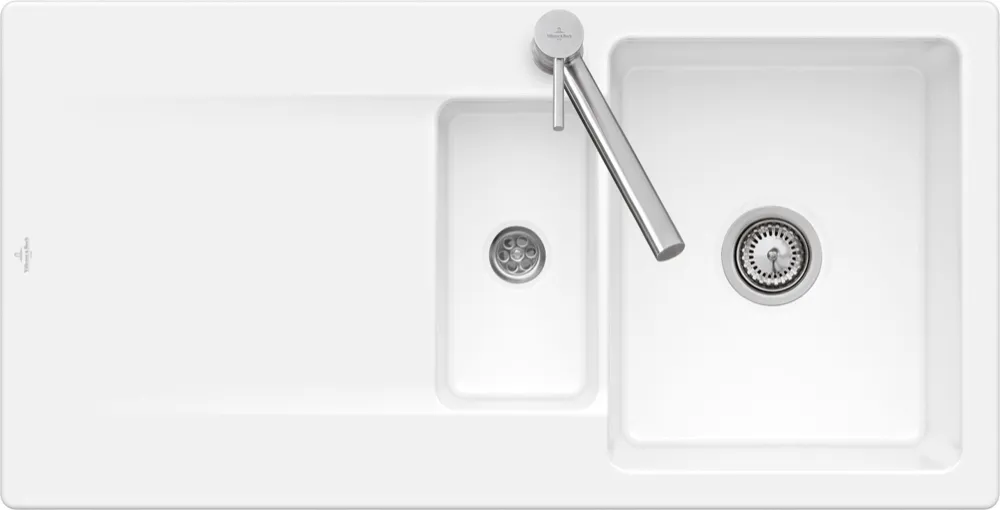 Villeroy & Boch flächenbündiges Küchenspülbecken „Siluet“ 60 R flat 980 × 490 × 220 mm in Pure Black