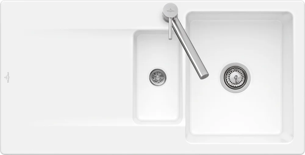 Villeroy & Boch Siluet 60 R flat 33370F, flächenbündige Spüle, 980 x 490 mm, TitanCeram, Pure Black