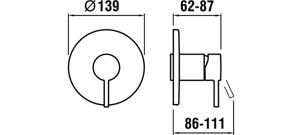 Einhebel-Brausemischer Unterputz TWINPLUS für SIMIBOX Standard und SIMIBOX Light chrom