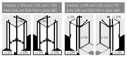 Kermi Duschtür Eckeinstieg 2-teilig (Pendeltüren mit Festfeldern) Halbteil links „LIGA“ 200 cm Profile Silber Mattglanz, Drehtür zweiteilig