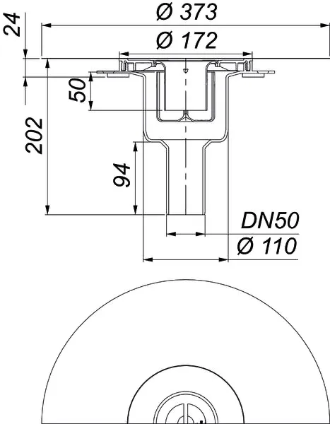 Ablaufgehäuse DallDrain senkrecht, DN 50/DN 100 Ablaufgehäuse DallDrain senkrecht, DN 50/DN 100