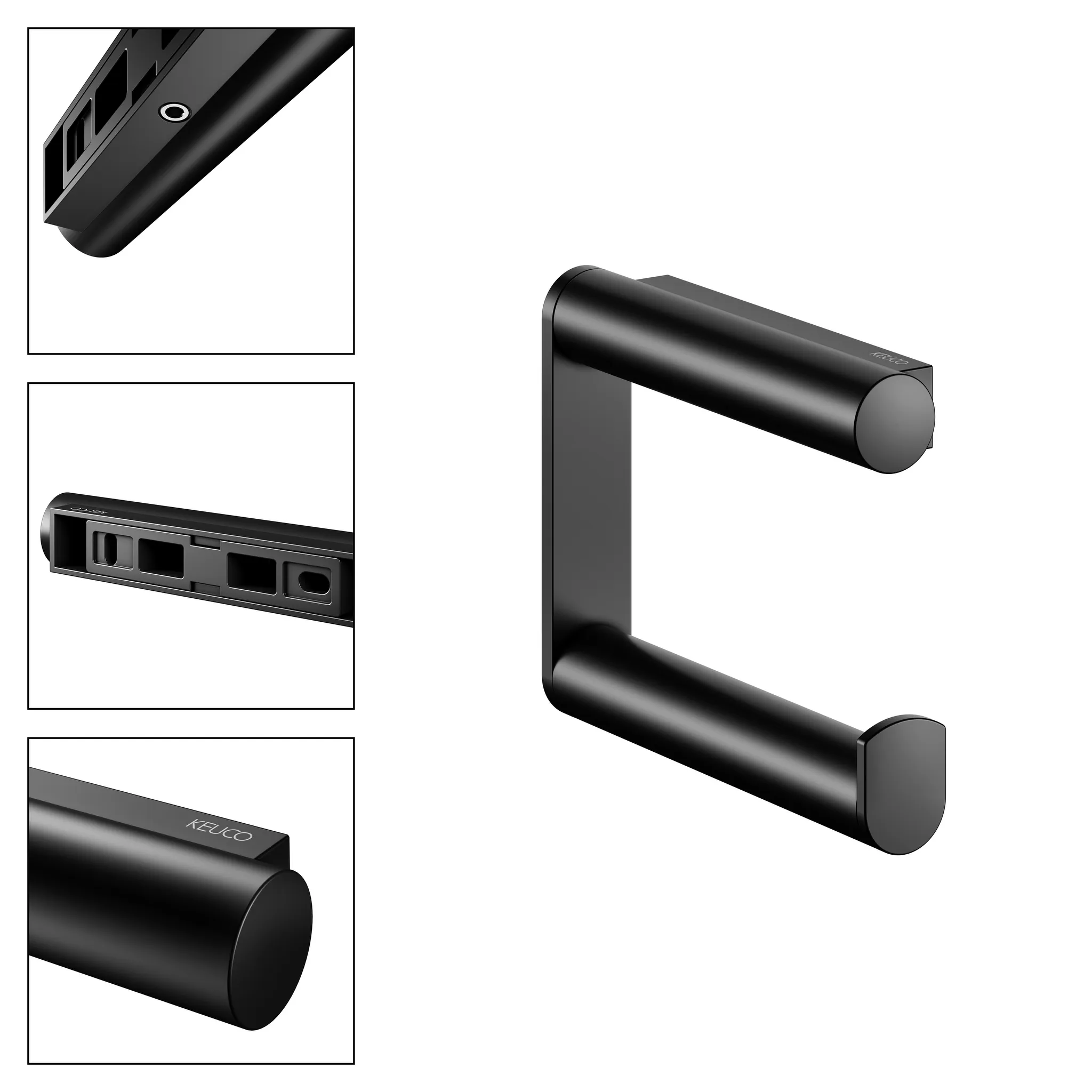 Plan 14962370000 Toilettenpapierhalter offene Form, rechte Ausführung schwarz Plan 14962370000 Toilettenpapierhalter offene Form, rechte Ausführung schwarz