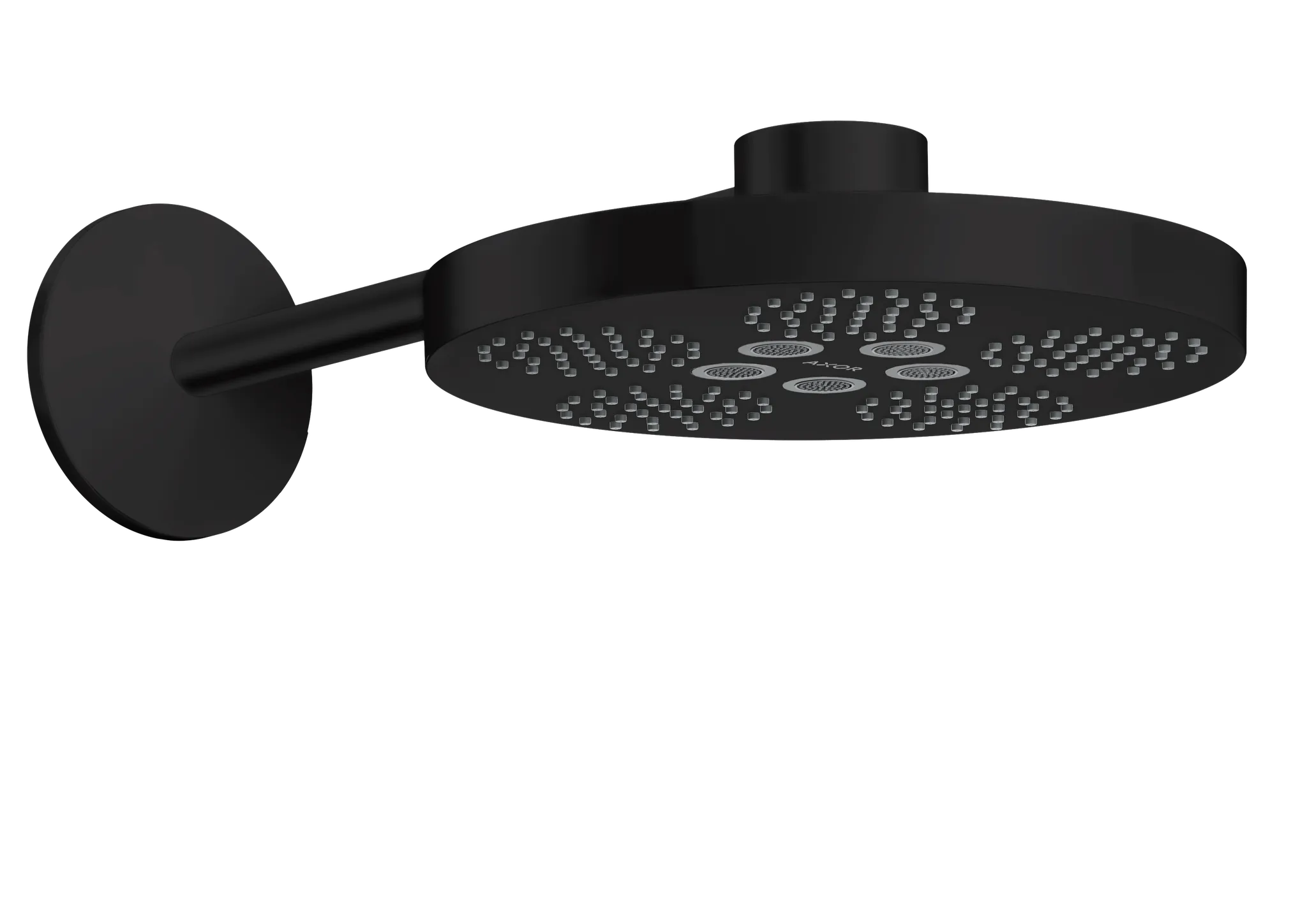 Kopfbrause Axor One 280 2jet mit Brausearm chrom Farbe: Mattschwarz Kopfbrause Axor One 280 2jet mit Brausearm chrom Farbe: Mattschwarz