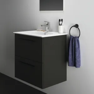 Ideal Standard i.life A Möbelpaket mit Waschtisch 64cm und Unterschrank Carbongrau matt