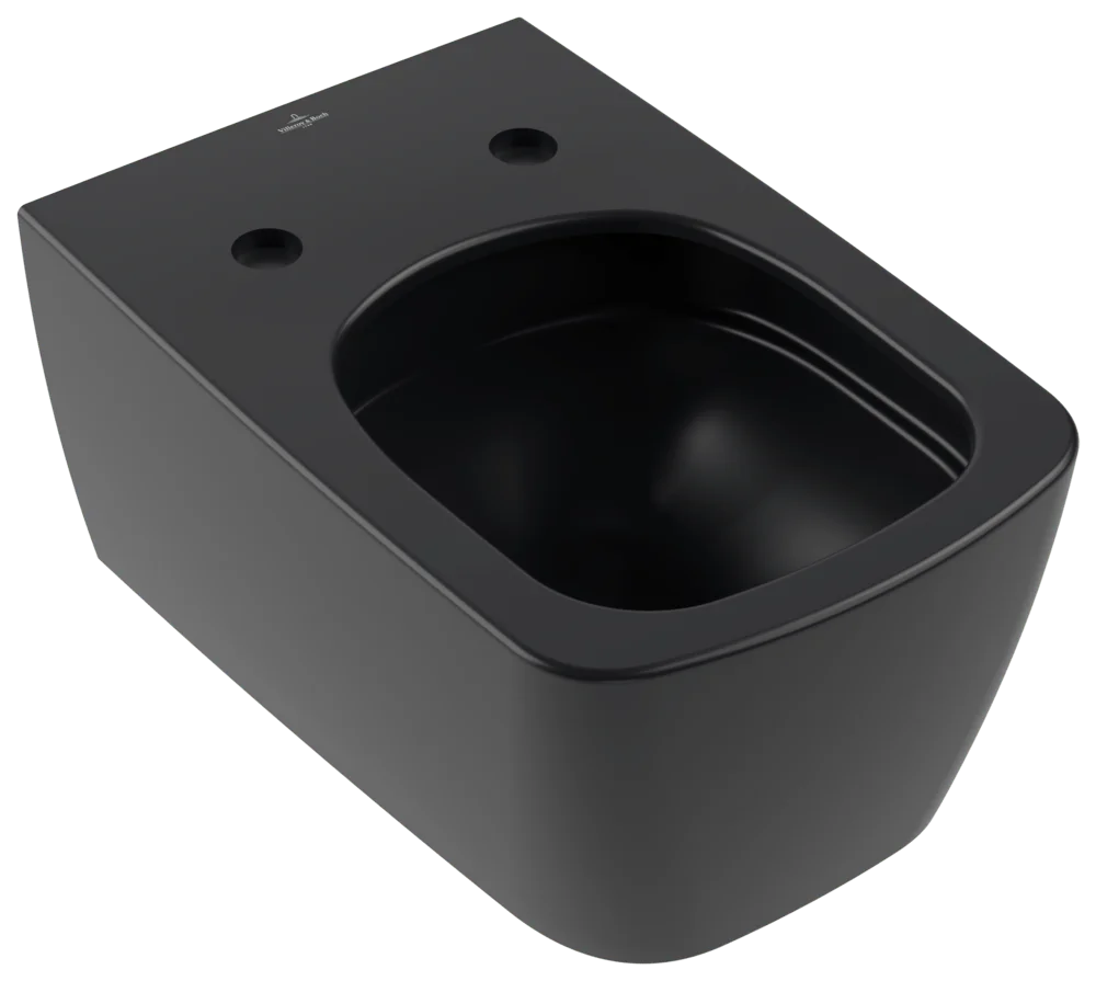 Villeroy & Boch Subway 3.0 Tiefspül-WC spülrandlos, eckig, Pure Black CeramicPlus, 370x560 mm, Höhe 355 mm, wandhängend
