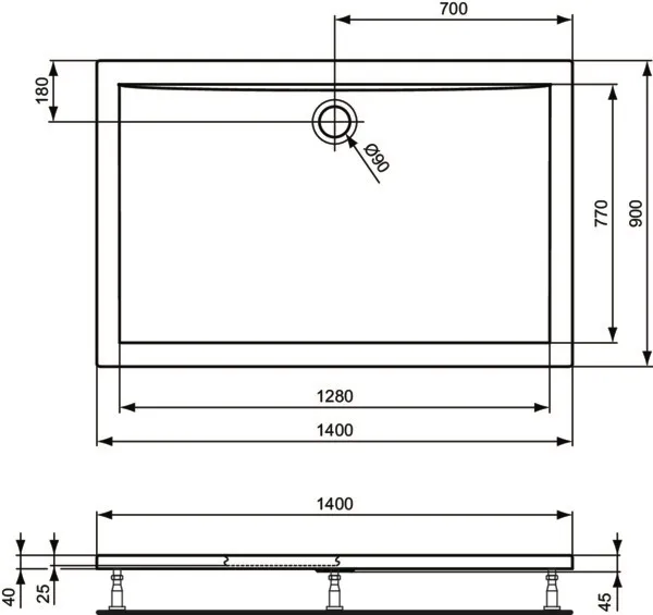 Ideal Standard Duschwanne „UltraLight“