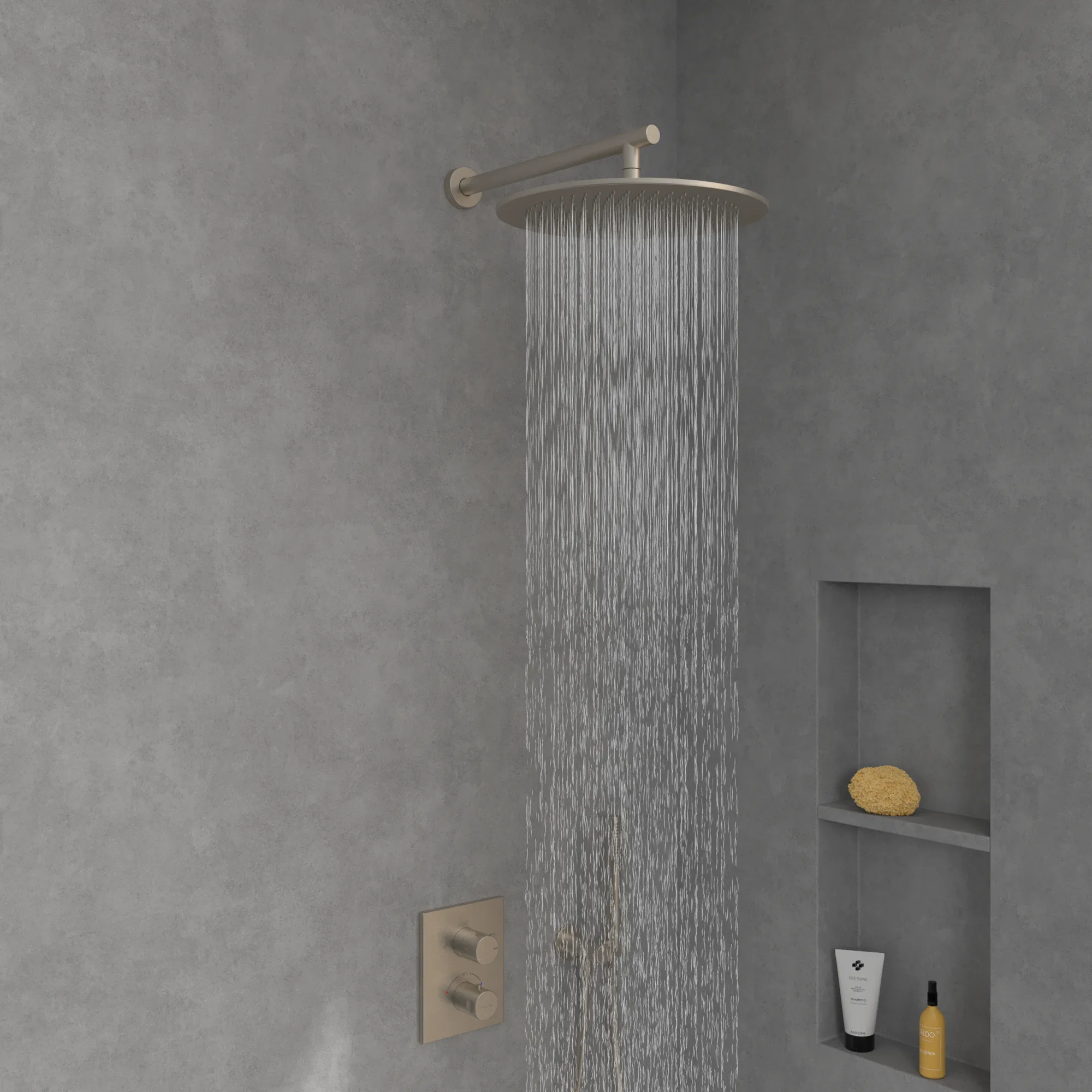 Duschkopf TVC00000300061, rund ⌀ 35 × 6,3 cm in Brushed Nickel Matt Duschkopf TVC00000300061, rund ⌀ 35 × 6,3 cm in Brushed Nickel Matt