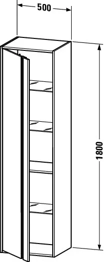 Duravit Hochschrank „Ketho“ 50 × 180 × 36 cm in Eiche Terra