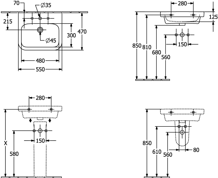 Säule O.novo 526500, 165 x 140 x 690 mm, Weiß Alpin Säule O.novo 526500, 165 x 140 x 690 mm, Weiß Alpin
