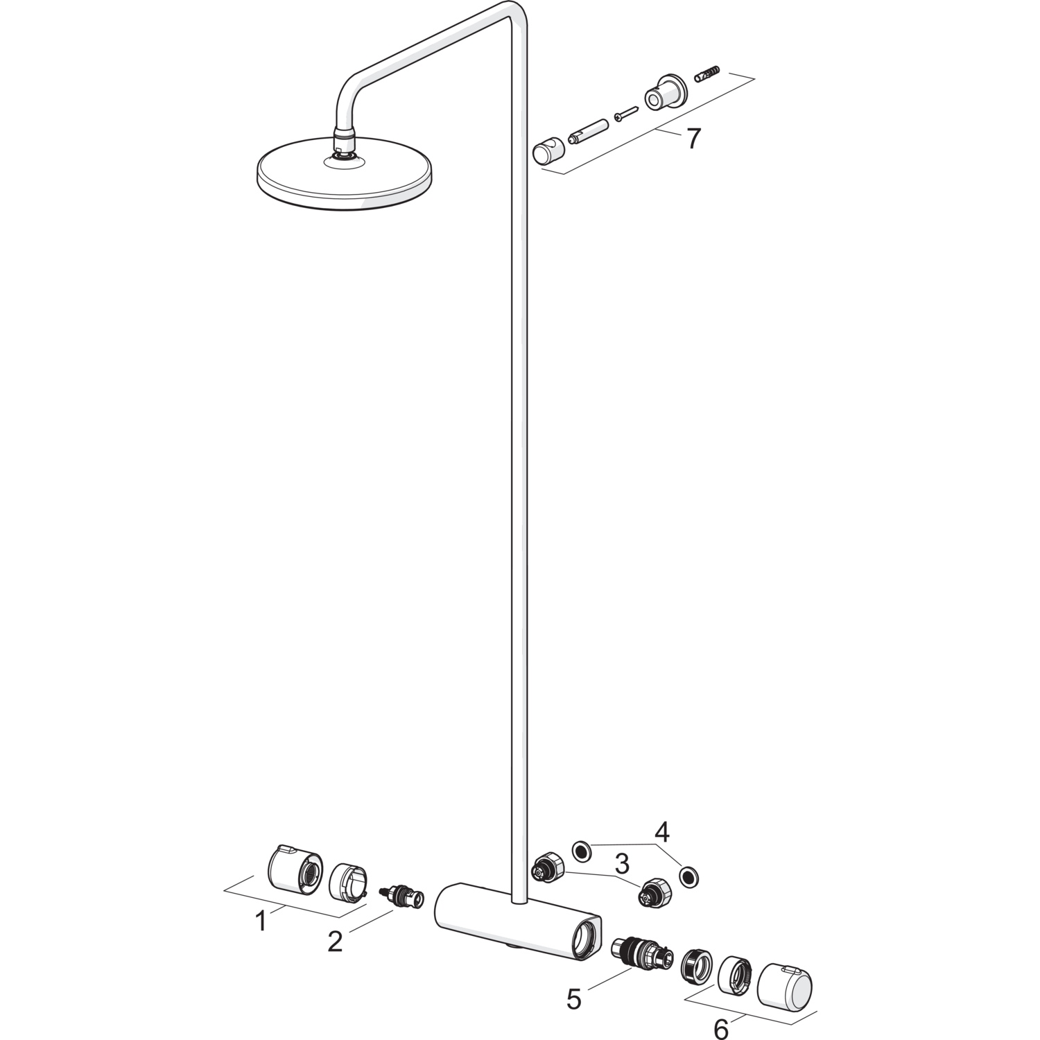 HA Regenbrause-Duscharmatur HANSAMICRA 4435 1-strahlig Ausladung 427-452 mm Chrom