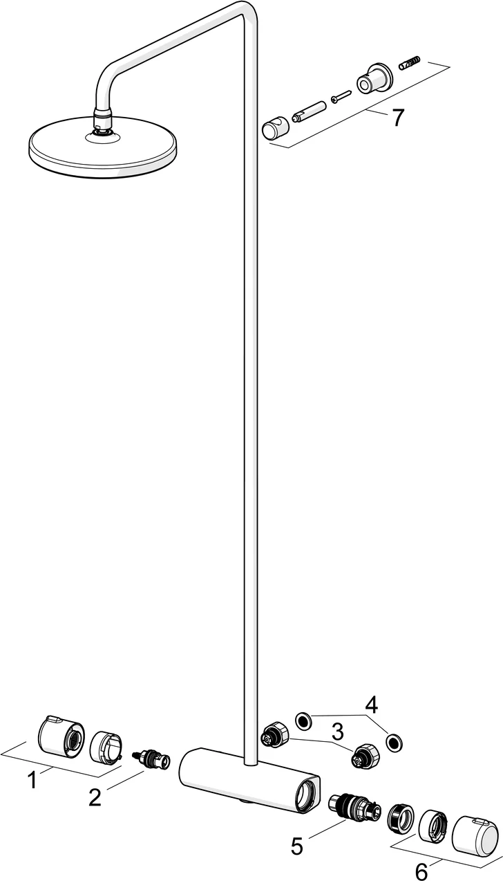 HansaMICRA Regenbrause-Duscharmatur HansaMICRA 4435 1-strahlig Ausladung 427-452 mm Chrom