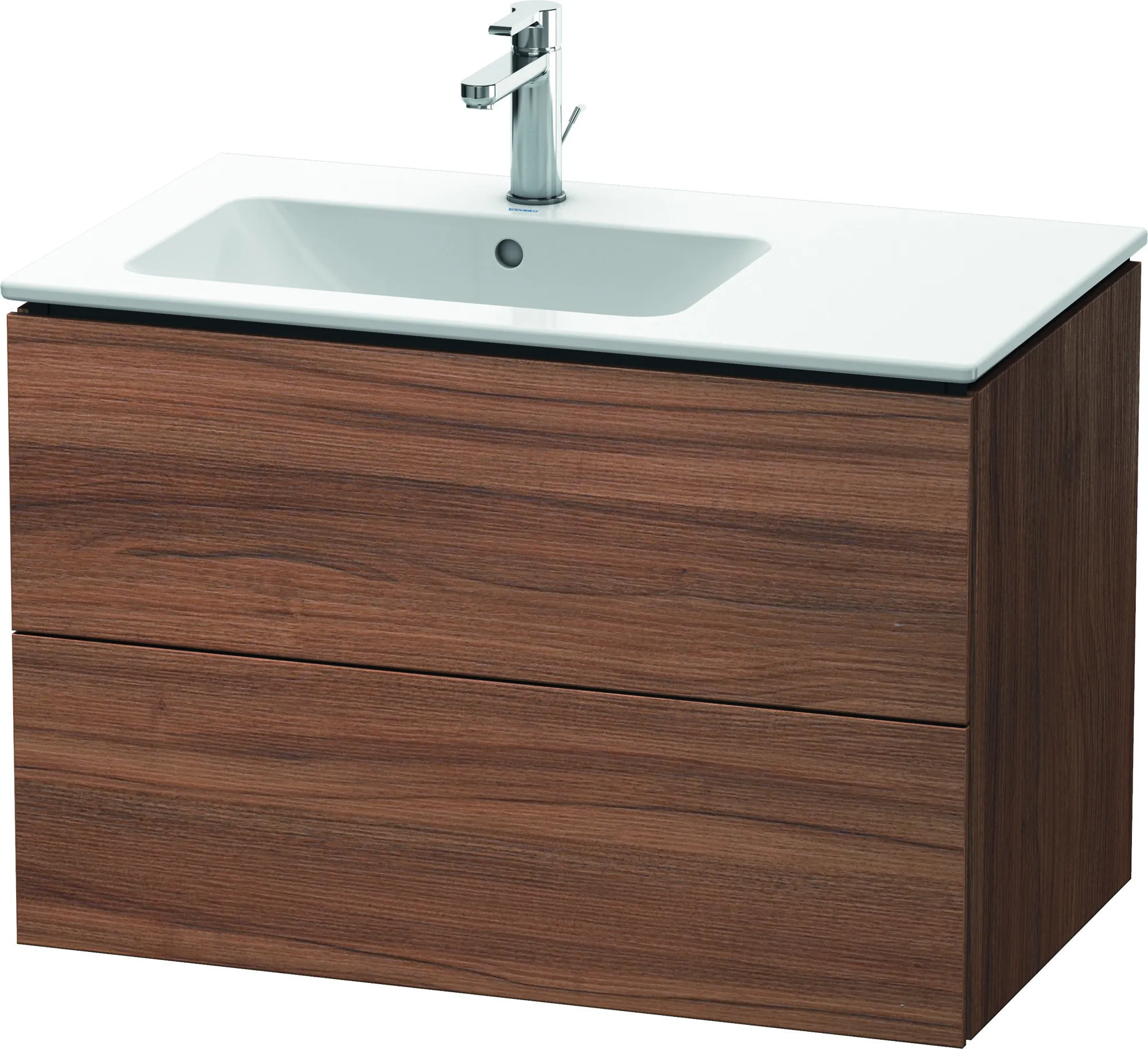 Duravit Waschtischunterschrank wandhängend „L-Cube“ 82 × 55 × 48,1 cm Nussbaum Natur Duravit Waschtischunterschrank wandhängend „L-Cube“ 82 × 55 × 48,1 cm Nussbaum Natur