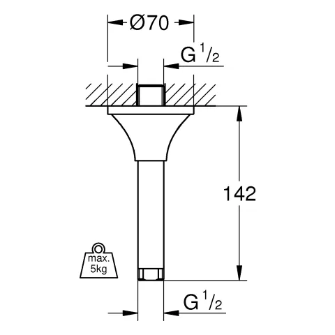 Grohe Rainshower Grandera Deckenauslass 26899, 142mm, chrom Grohe Rainshower Grandera Deckenauslass 26899, 142mm, chrom