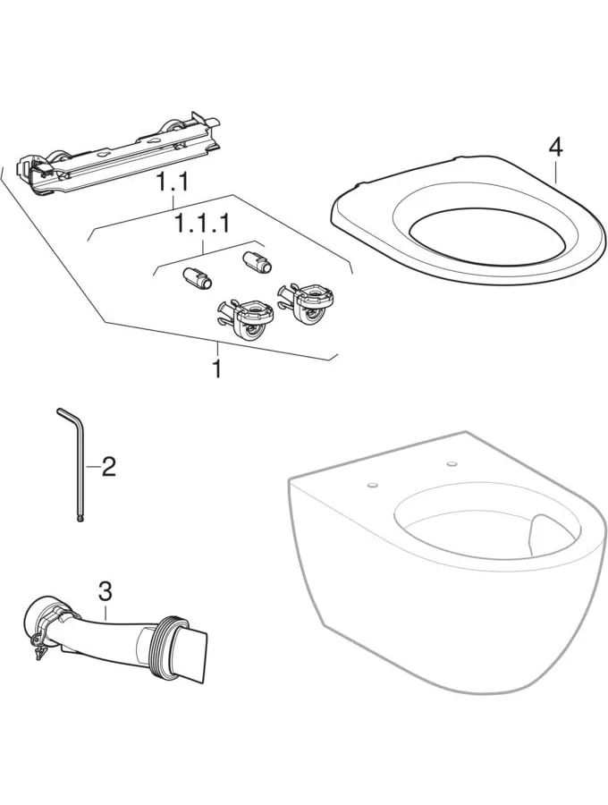Geberit WC TurboFlush „Acanto“ 360 × 385 × 530 mm in weiß alpin, Befestigung verdeckt Geberit WC TurboFlush „Acanto“ 360 × 385 × 530 mm in weiß alpin, Befestigung verdeckt