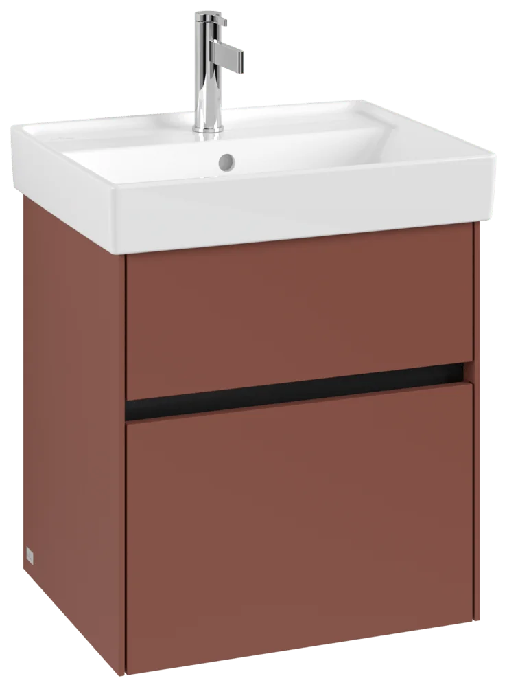 Villeroy & Boch Waschbeckenunterschrank Collaro C00700, eckig, Wine Red, 510 x 414 mm, Höhe 546 mm, mit SoftClosing und integrierten Aluminiumgriffen