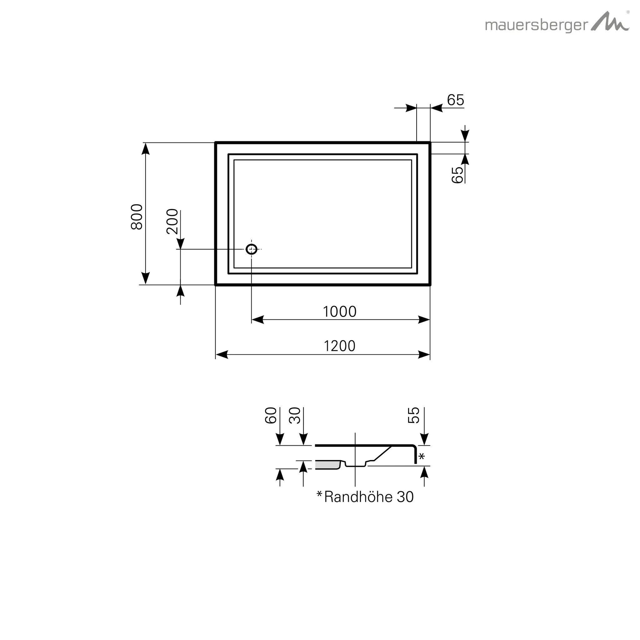 Mauersberger lupina Acryl-Duschwanne lupina 120/80 SF links, 1200x800x60, Farbgruppe: 2 Mauersberger lupina Acryl-Duschwanne lupina 120/80 SF links, 1200x800x60, Farbgruppe: 2
