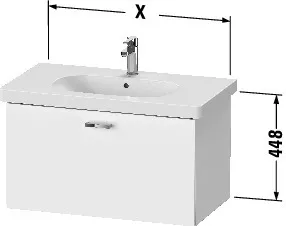 Duravit Waschtischunterschrank wandhängend „XBase“ 80 × 44,8 × 45,8 cm in Weiß Matt