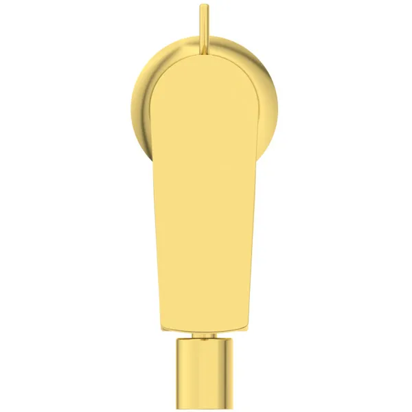 Ideal Standard Bidetarmatur La Dolce Vita Brushed Gold, Ausladung 105 mm, Auslaufhöhe 77 mm, Luftsprudler, Metall-Zugstangen-Ablaufgarnitur G1 1/4, Flexible Anschlussschläuche G3/8, Griff aus Metall, Schnellmontagesystem Easy-Fix, Kartusche Ø 28 mm, Firm