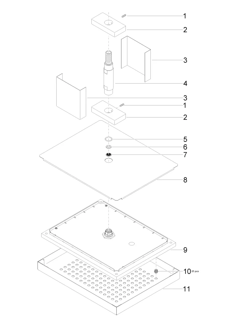 Dornbracht JUST RAIN Regenbrause mit Deckenanbindung - Edelstahl Dornbracht JUST RAIN Regenbrause mit Deckenanbindung - Edelstahl
