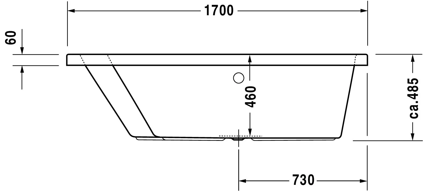 Duravit Badewanne „Paiova“ sonderform 170 × 130 cm, links