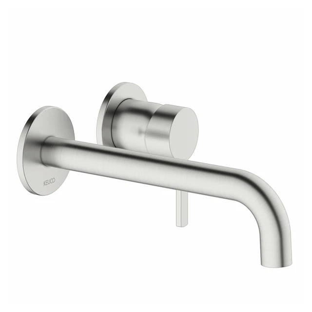 KEUCO PLAN BLUE Einhebel-Waschtischmischer Unterputz 2 Loch für Wandmontage Ausladung 225 mm Edelstahl KEUCO PLAN BLUE Einhebel-Waschtischmischer Unterputz 2 Loch für Wandmontage Ausladung 225 mm Edelstahl