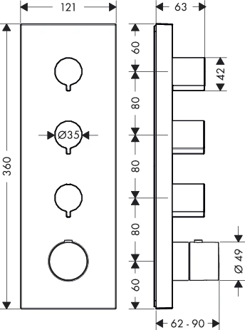 Thermostatmodul Axor Starck Fertigset chrom