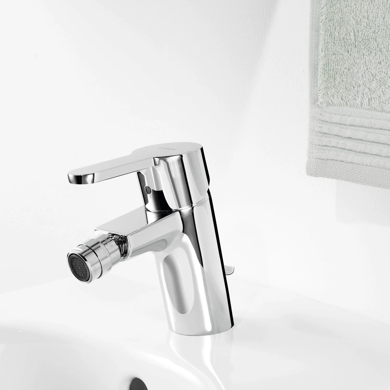 HansaPRIMO Bidetarmatur Einhebelmischer HansaPRIMO 4943 Zugstangenablaufgarnitur Ausladung 107 mm DN15 Chrom