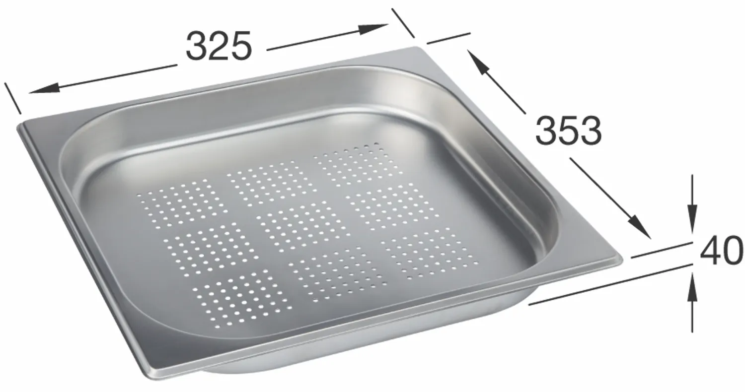 Dampfgarschale 2/3 Zubehör 829905, 354 x 325 mm, aus Edelstahl, Edelstahl