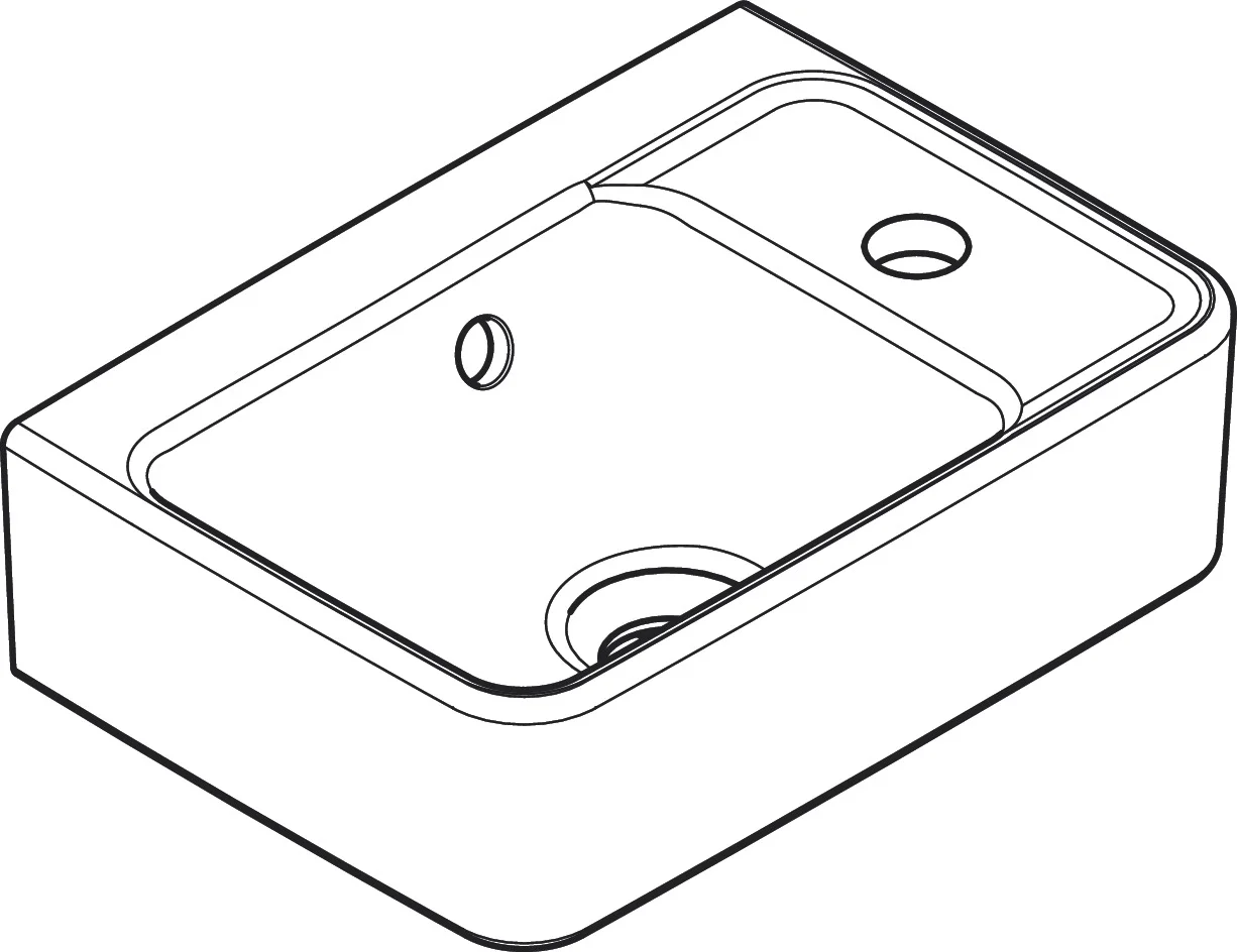 Hansgrohe Handwaschbecken Xanuia Q, weiß, 360x250 mm, wandhängend mit Hahnloch und Überlauf, SmartClean-Glasur, glänzend