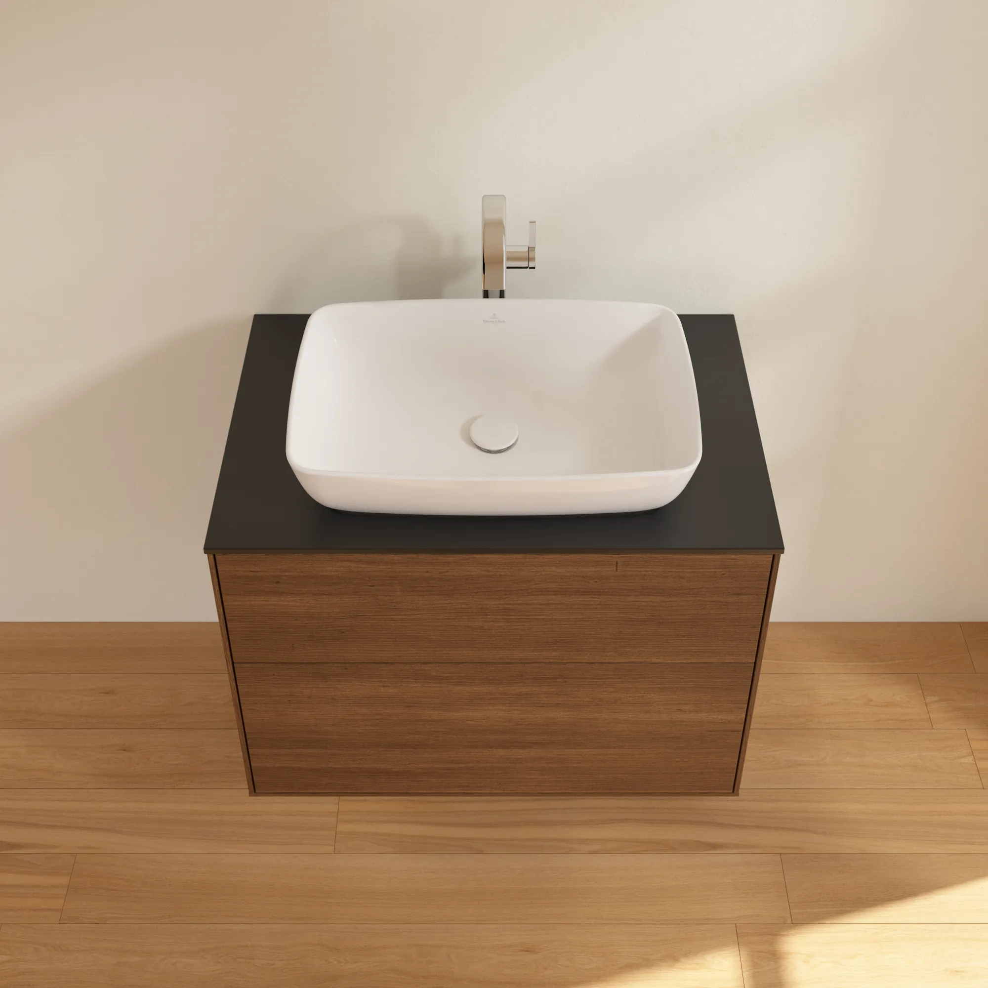 Villeroy & Boch Waschtischunterschrank „Finion“ für Schrankwaschtisch 800 × 603 × 501 mm Walnut Veneer, für Becken mittig