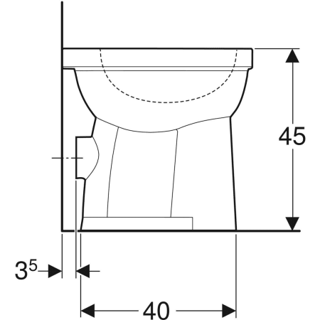 Stand-Flachspül-WC „Renova Comfort“ 35,5 × 45 × 47 cm mit Spülrand Stand-Flachspül-WC „Renova Comfort“ 35,5 × 45 × 47 cm mit Spülrand