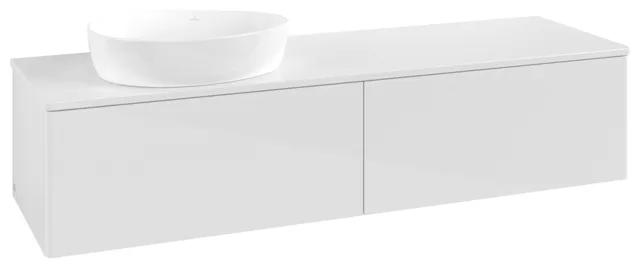 Villeroy & Boch Waschtischunterschrank „Antao“ 1600 × 360 × 500 mm Glossy White Lacquer, für Becken links, mit Beleuchtung Villeroy & Boch Waschtischunterschrank „Antao“ 1600 × 360 × 500 mm Glossy White Lacquer, für Becken links, mit Beleuchtung