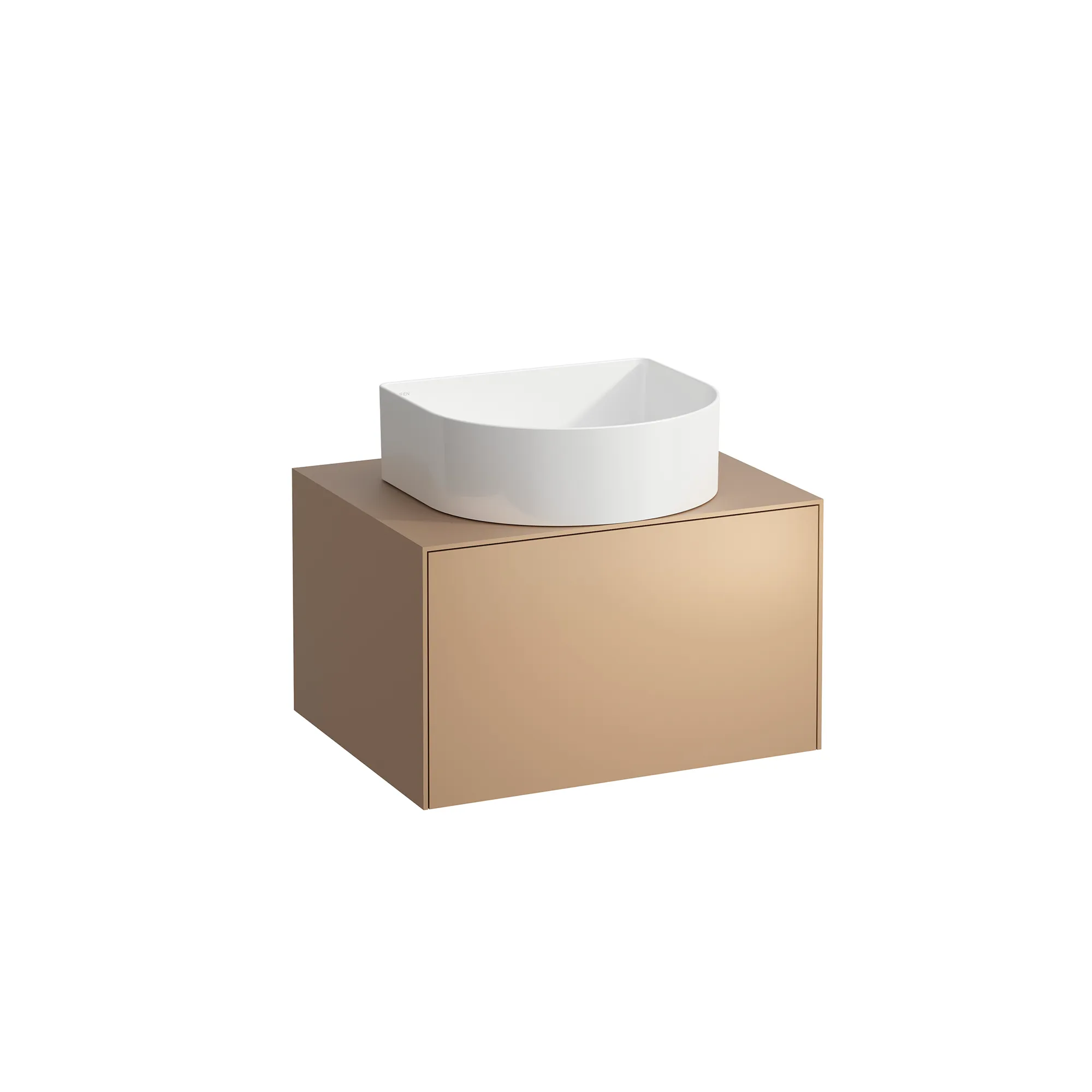 Laufen Waschtischunterbau „SONAR“ 577 × 341 × 457 mm Kupfer, ohne Hahnlochbohrung, mittig