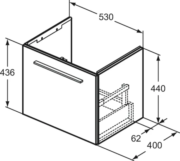 Waschtischunterschrank i.life A 1 Auszug 530x400x440mm Weiß matt Waschtischunterschrank i.life A 1 Auszug 530x400x440mm Weiß matt