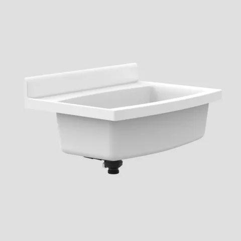 Ausgussbecken mit verdecktem Überlauf „maxi“ 50 × 24,4 × 17,1 cm in Weiß Alpin Ausgussbecken mit verdecktem Überlauf „maxi“ 50 × 24,4 × 17,1 cm in Weiß Alpin