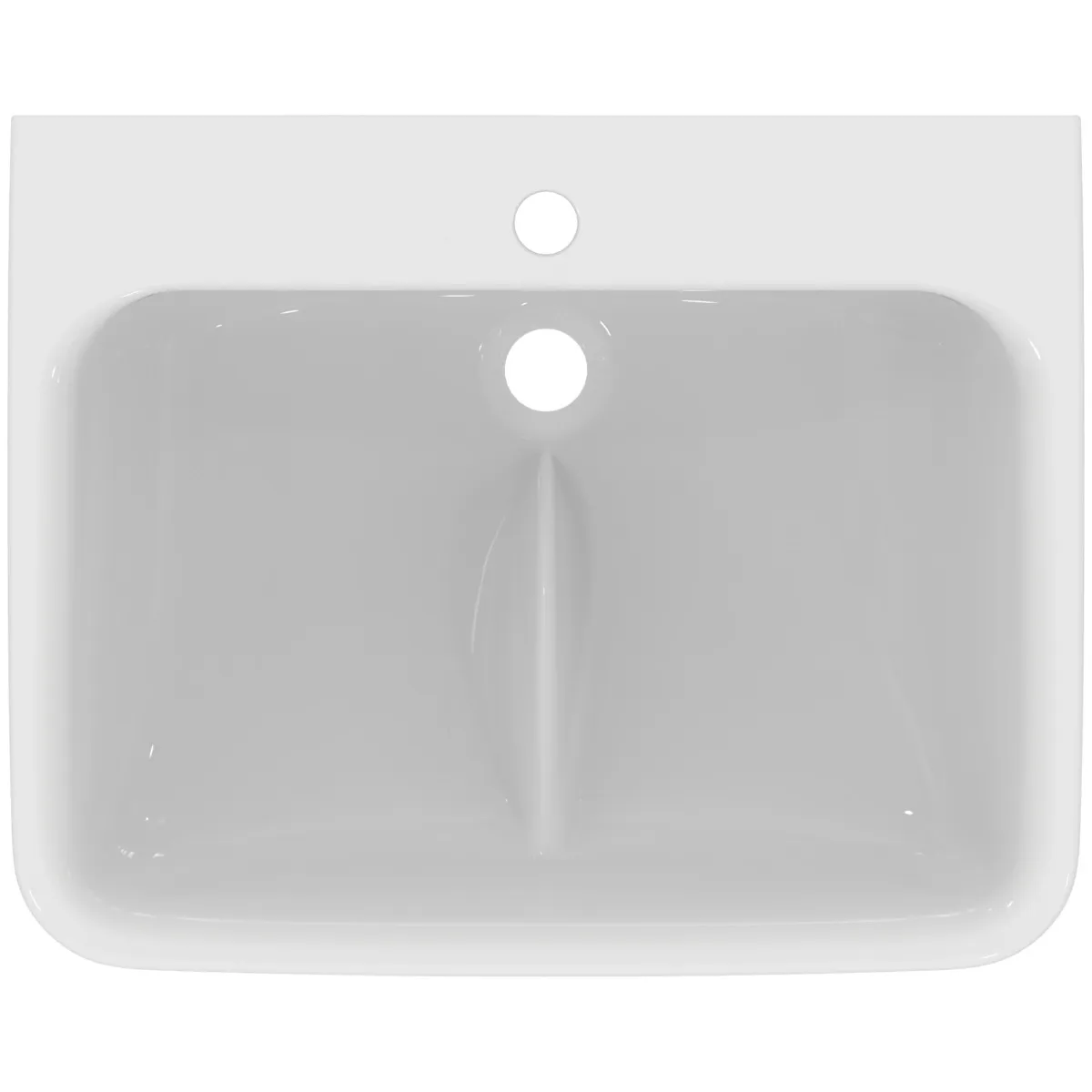 Waschbecken „Contour21+“ 60 × 48 × 17,5 cm, Hahnlochposition mittig