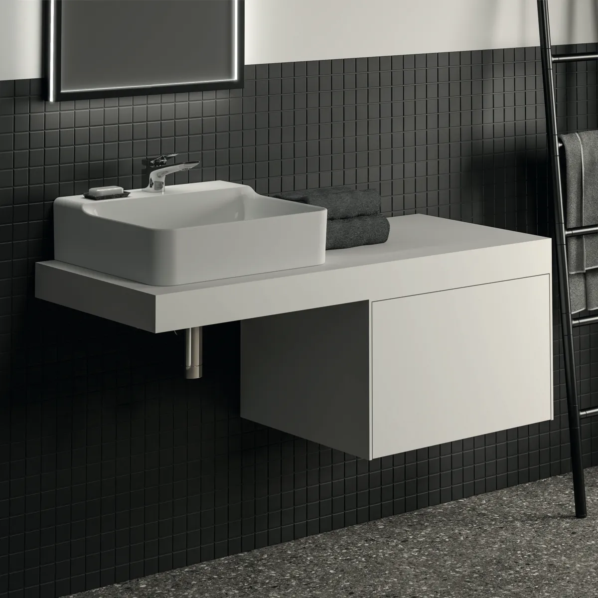 Konsole Conca, 1200x505x80mm, Weiß Konsole Conca, 1200x505x80mm, Weiß