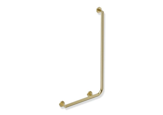 Winkelgriff des Systems 900, Edelstahl, PVD, waagerechte Länge 500 mm, senkrechte Länge 1000 mm, D: 32 mm, Ausführung links, in Farbe CK (messing glänzend)