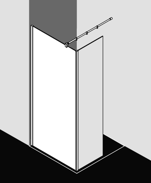 Kermi Duschabtrennung Walk-In „WALK-IN XB“ Glas Klar, Profile Silber Mattglanz, BV: 780 - 800 mm WE: 785 - 805 mm H: 2000 mm