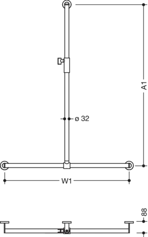 HEWI Haltegriff „System 900“, Befestigung verdeckt