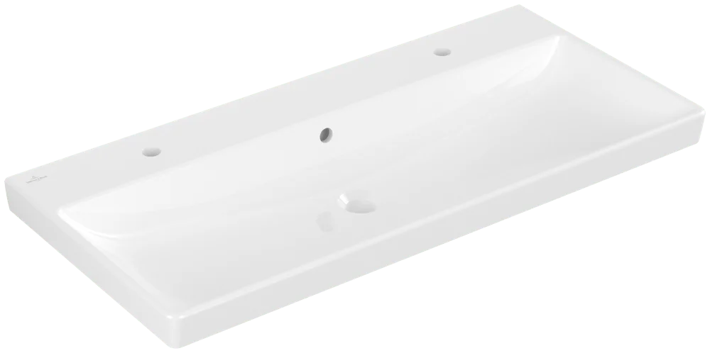 Villeroy & Boch Schrankwaschtisch Avento 4156A4, 1000x470x165 mm, weiß Alpin, mit Überlauf, für zwei 1-Loch-Armaturen