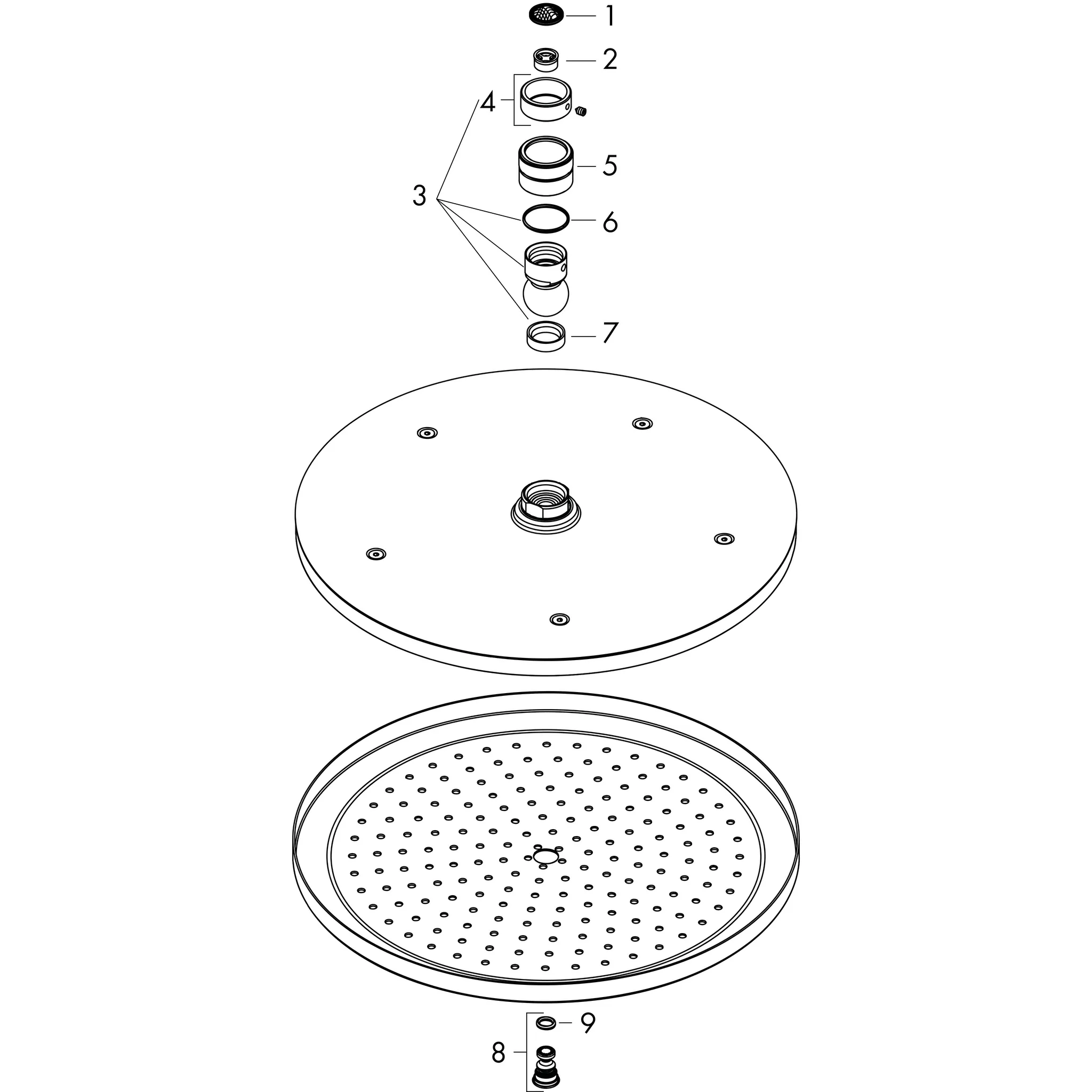 Hansgrohe Croma Kopfbrause 280 EcoSmart BBC, Brushed Black Chrome, 280 mm Brausekopfgröße, RainAir Strahl, verstellbarer Winkel, abnehmbare Strahlscheibe