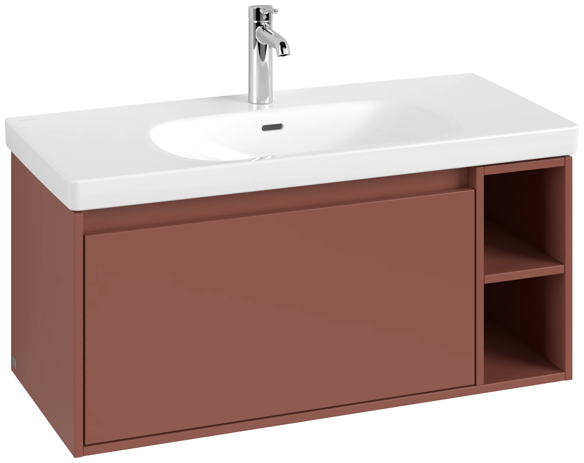 Villeroy & Boch Waschbeckenunterschrank Skyla, eckig, Wine Red, 972x436x439 mm, Höhe 436 mm, mit SoftClosing, 1 Auszug, montiert Villeroy & Boch Waschbeckenunterschrank Skyla, eckig, Wine Red, 972x436x439 mm, Höhe 436 mm, mit SoftClosing, 1 Auszug, montiert
