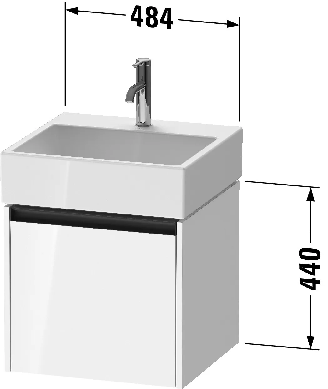 Duravit Waschtischunterschrank wandhängend „Ketho.2“ 48,4 × 44 × 46 cm in Betongrau Matt